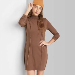 Women's Wild Fable Long Sleeve Seamed Knit Bodycon Dress